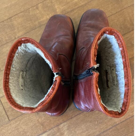 Vintage Dexter Brown Cognac Distressed Fleece-Lined Boot Men's size 9 - Picture 8 of 12